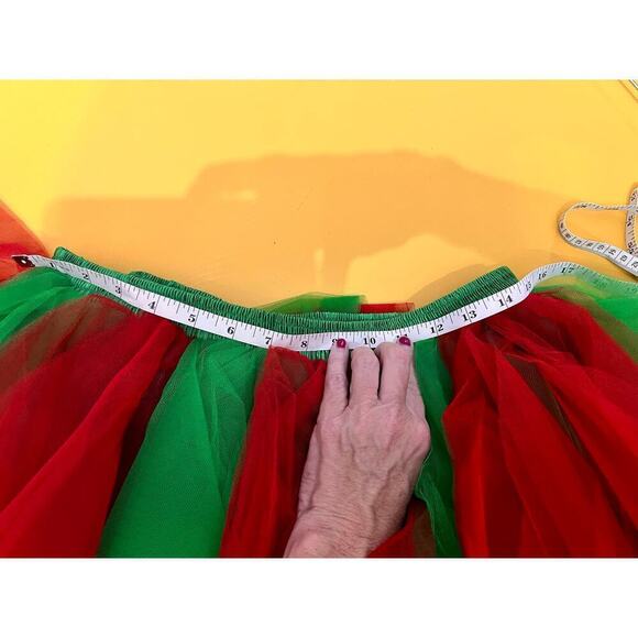 Unbranded Tutu Mini Skirt Tulle Layered Balletcore Pull On Red Green Womens - Picture 4 of 4